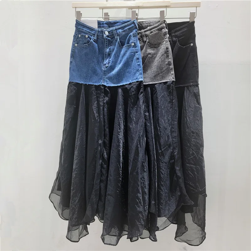 Trendy Denim Patchwork Mesh Max Skirt - Women's 2026 Summer New - Slimming, Chic, and Effortlessly Elegant A-line Skirt
Trendy Denim Patchwork Mesh Max Skirt - Women's 2026 Summer New - Slimming, Chic, and Effortlessly Elegant A-line Skirt