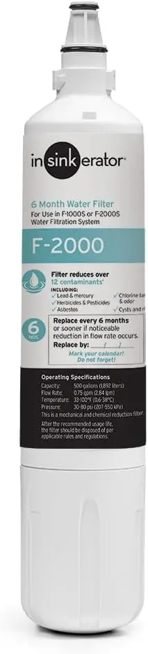 Under Sink Water Filter Replacement Cartridge - Reduces Lead, VOCs, Chlorine, 500 Gallons
Under Sink Water Filter Replacement Cartridge - Reduces Lead, VOCs, Chlorine, 500 Gallons
