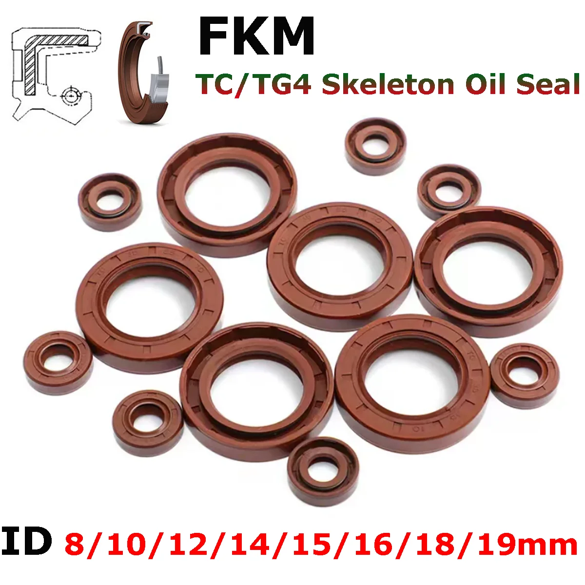2pcs ID 8/10/12/14/15/16/18/19mm FKM TC/FB/TG4 Skeleton Oil Seal Rings Fluoro Rubber Double Lip Seal Gasket For Rotation Shaft
2pcs ID 8/10/12/14/15/16/18/19mm FKM TC/FB/TG4 Skeleton Oil Seal Rings Fluoro Rubber Double Lip Seal Gasket For Rotation Shaft