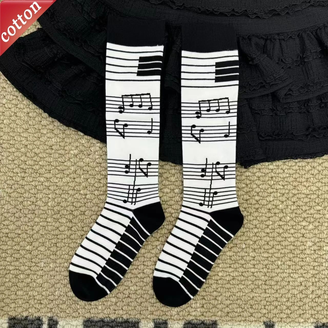 Women's Calf Socks Musical Note Staff Y2k Retro Lolita Cute Cosplay Personalized Comfortable High-quality Cotton Socks For Girl
Women's Calf Socks Musical Note Staff Y2k Retro Lolita Cute Cosplay Personalized Comfortable High-quality Cotton Socks For Girl