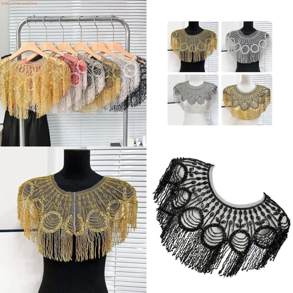 F92D Sequined Sparking Capes Beaded Tassels Shawl Wrap Flapper Party Cover Up Stoles
F92D Sequined Sparking Capes Beaded Tassels Shawl Wrap Flapper Party Cover Up Stoles