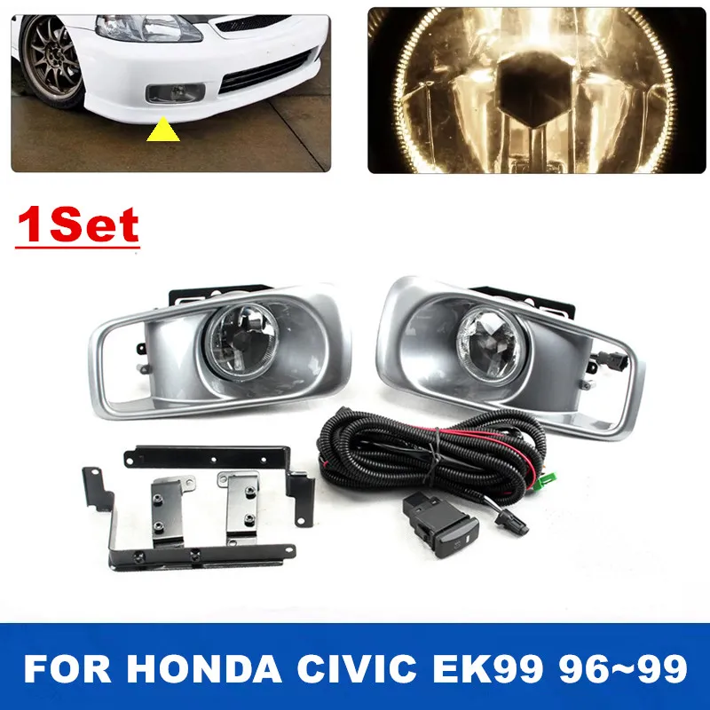 Комплект передних противотуманных фар автомобиля для HONDA CIVIC EK99 1996, 1997, 1998, 1999, с жгутом проводов и галогенными лампами
Комплект передних противотуманных фар автомобиля для HONDA CIVIC EK99 1996, 1997, 1998, 1999, с жгутом проводов и галогенными лампами
