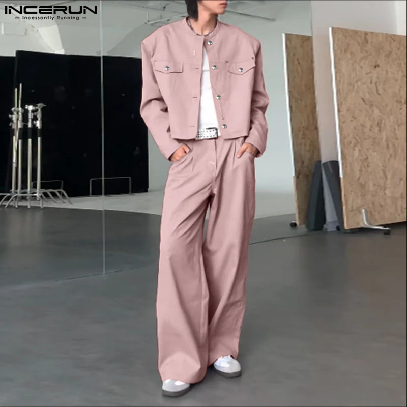 INCERUN Мужские комплекты Однотонная рубашка с длинным рукавом и брюки с круглым вырезом Комплекты из двух предметов Уличная одежда Свободные модные мужские костюмы в корейском стиле
INCERUN Мужские комплекты Однотонная рубашка с длинным рукавом и брюки с круглым вырезом Комплекты из двух предметов Уличная одежда Свободные модные мужские костюмы в корейском стиле