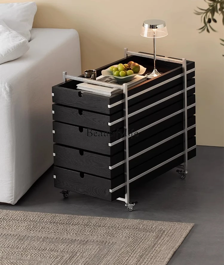 trolley stainless steel movable side few with wheels solid wood simple living room storage rack
trolley stainless steel movable side few with wheels solid wood simple living room storage rack