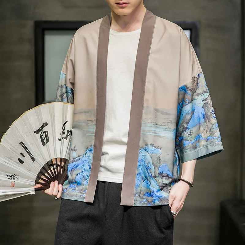 Loose Fit Men's Open Cardigan Windbreaker Thin Sle Outerwear Summer Trendy plus Size Fat Guy Ancient Chinese Sle Coat
Loose Fit Men's Open Cardigan Windbreaker Thin Sle Outerwear Summer Trendy plus Size Fat Guy Ancient Chinese Sle Coat