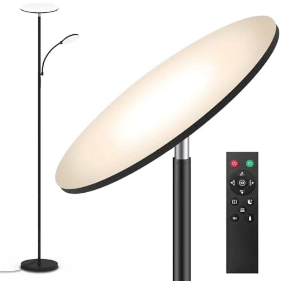 Floor Lamps for Living Room, 44W/4500LM Super Bright 2 in 1 LED Floor Lamp with Remote, Stepless Dimmable, 69" Tall Standing Fl
Floor Lamps for Living Room, 44W/4500LM Super Bright 2 in 1 LED Floor Lamp with Remote, Stepless Dimmable, 69" Tall Standing Fl