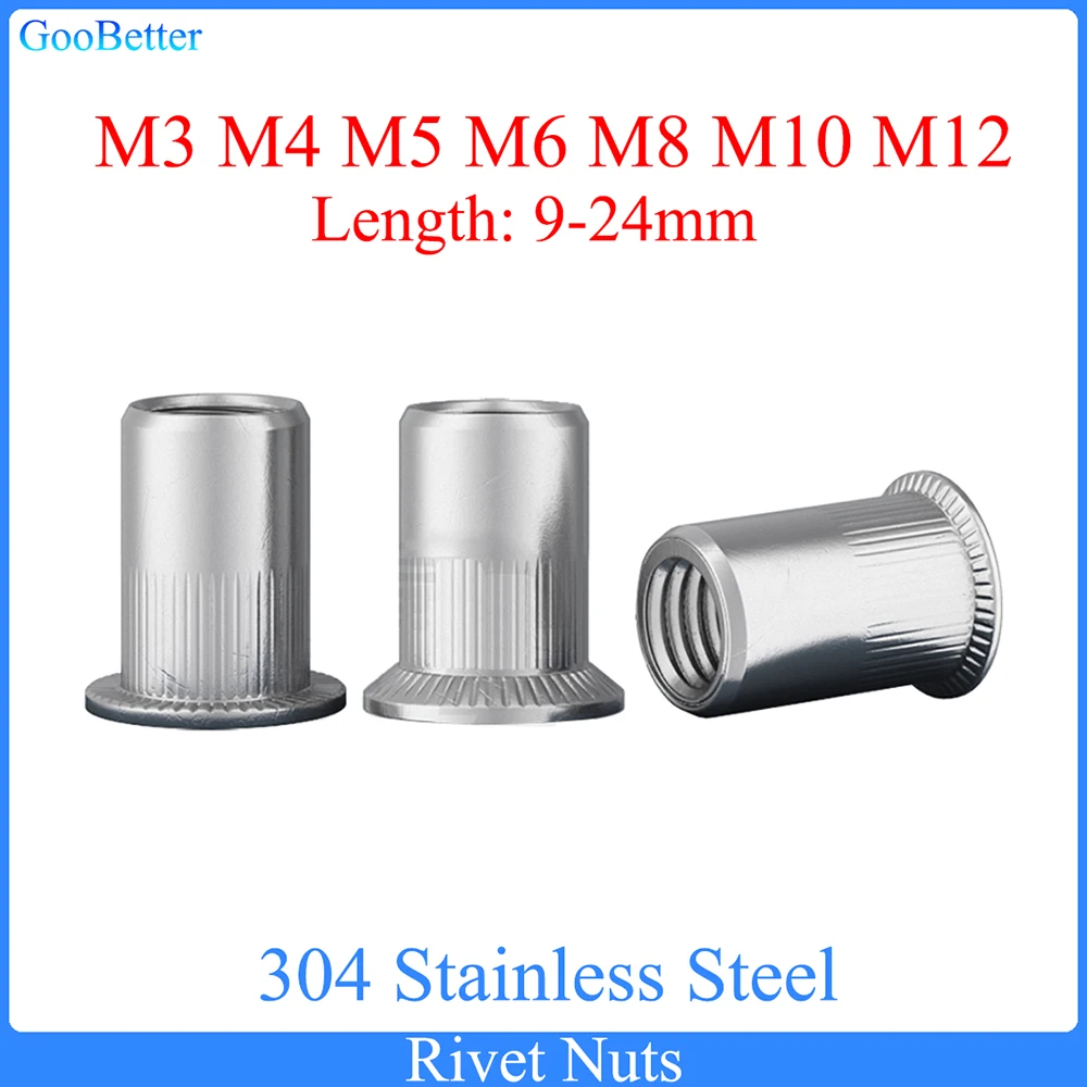 10Pcs Rivet Nuts M3 M4 M5 M6 M8 M10 M12 304 Stainless Steel Insert Flat Head Threaded Nut Gun Tools Rustproof Rivets Nuts
10Pcs Rivet Nuts M3 M4 M5 M6 M8 M10 M12 304 Stainless Steel Insert Flat Head Threaded Nut Gun Tools Rustproof Rivets Nuts