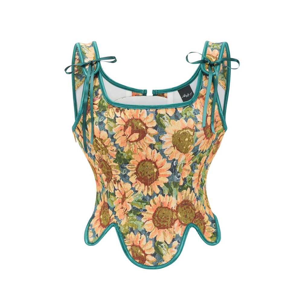 Women Overbust Bustier Corsets Sexy Gothic Corset Floral Print Lace Up Crop Tank Top Medieval Vintage Camisole Shaperwear
Women Overbust Bustier Corsets Sexy Gothic Corset Floral Print Lace Up Crop Tank Top Medieval Vintage Camisole Shaperwear