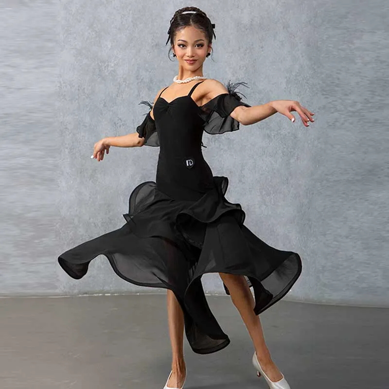 Girls Ballroom Dance Dress Wlatz Tango Modern Dance Competition Costume Chiffon Double Layer Skirt Hem Standard Dresses AMY445
Girls Ballroom Dance Dress Wlatz Tango Modern Dance Competition Costume Chiffon Double Layer Skirt Hem Standard Dresses AMY445