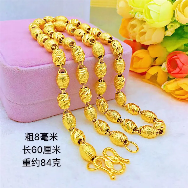 Luxury 24K 9999 Pure Gold real gold Men's Necklace Hollow Olive Necklace
Luxury 24K 9999 Pure Gold real gold Men's Necklace Hollow Olive Necklace