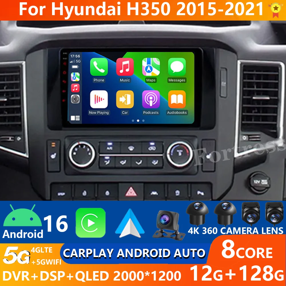 DSP Carplay Android Auto For Hyundai H350 SOLATI 2015 - 2021 Car Radio Multimedia Video Player Navigation GPS WIFI 4G Bluetooth
DSP Carplay Android Auto For Hyundai H350 SOLATI 2015 - 2021 Car Radio Multimedia Video Player Navigation GPS WIFI 4G Bluetooth