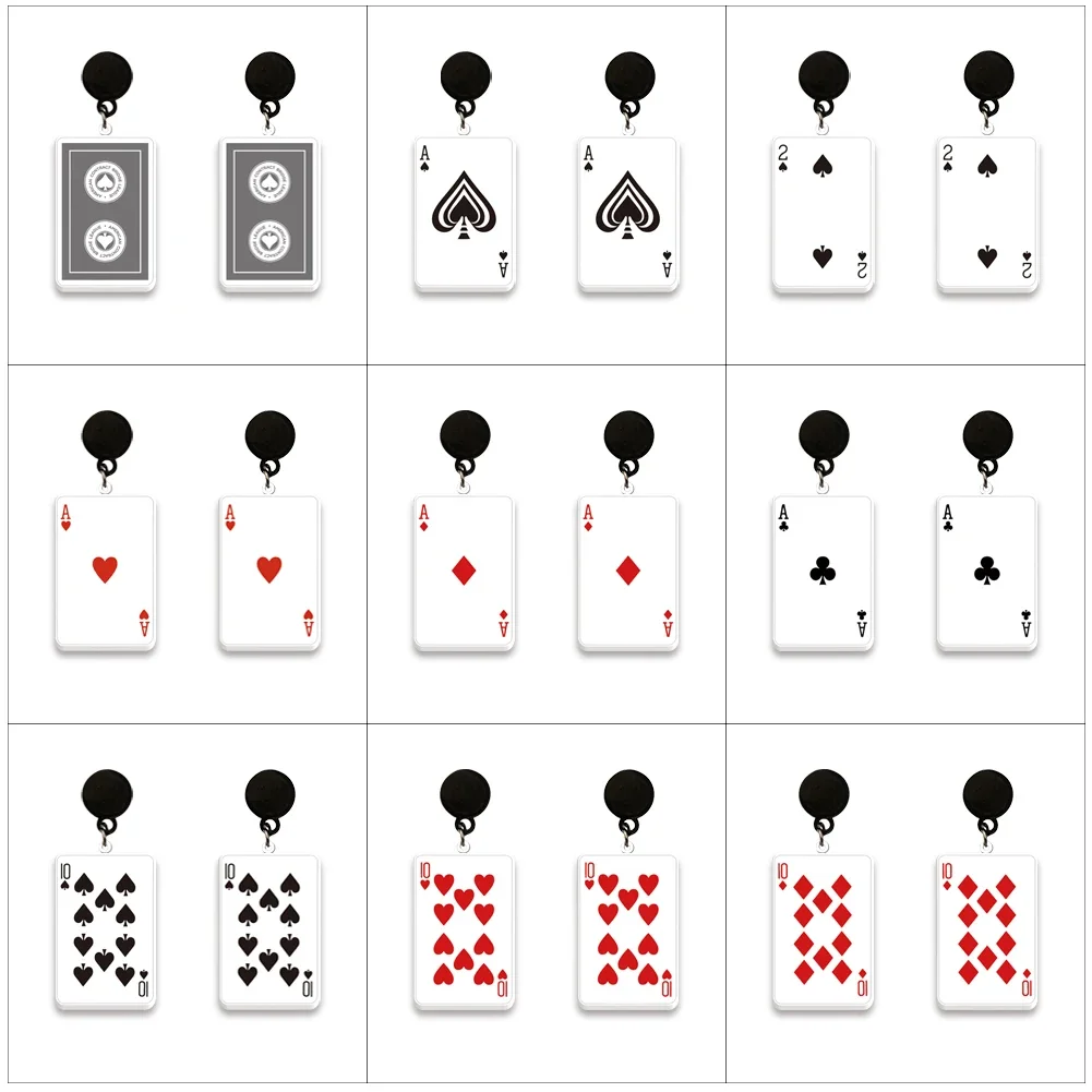 Acrylic Hook Earrings Play Cards Series Cards Printed Tape Black Drop Earrings Resin For Handmade Gifts
Acrylic Hook Earrings Play Cards Series Cards Printed Tape Black Drop Earrings Resin For Handmade Gifts