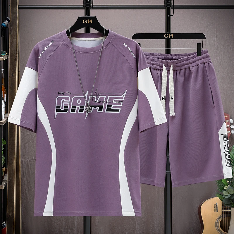 Summer Short Sleeve Set Men's Casual Style T-Shirt And Shorts Youth Student Leisure Big Kid Polyester Fiber Five-Quarter Pants
Summer Short Sleeve Set Men's Casual Style T-Shirt And Shorts Youth Student Leisure Big Kid Polyester Fiber Five-Quarter Pants