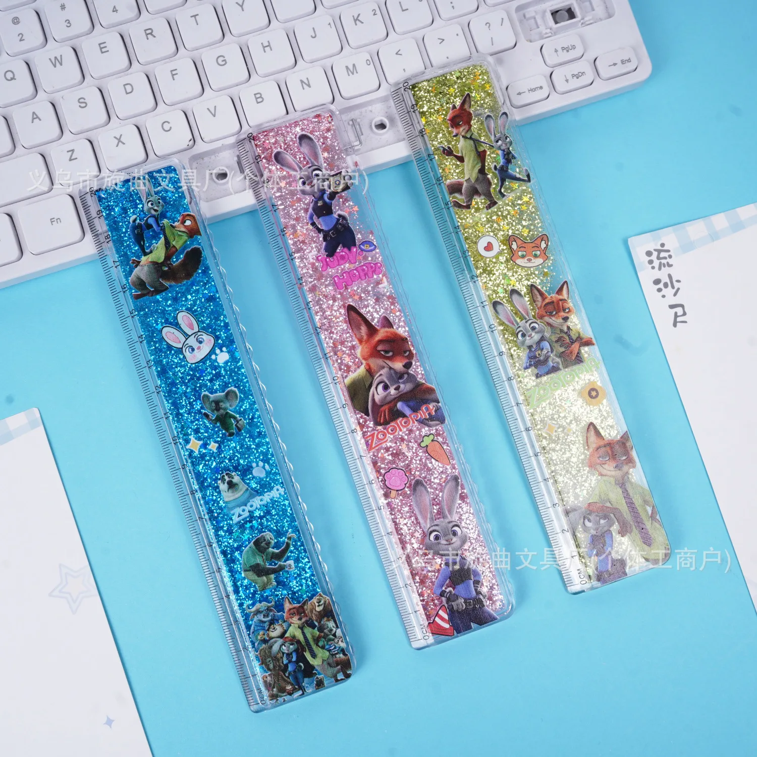 3pcs For Zootopia2 Ruler Multi-function Drawing Tools Student Stationery Measuring Tools Measuring Ruler Folding Ruler Drawing R