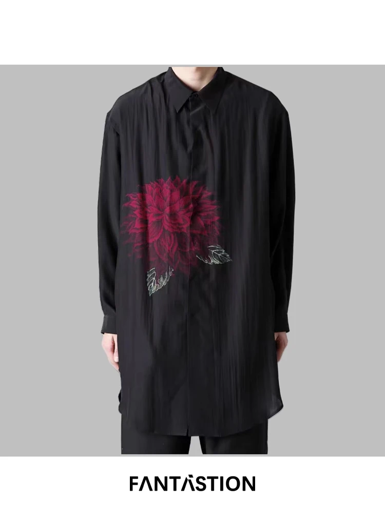 FANTASTION red dahlia flower shirt, original loose-fit unisex long sleeve blouse with effortless casual style shirts
FANTASTION red dahlia flower shirt, original loose-fit unisex long sleeve blouse with effortless casual style shirts