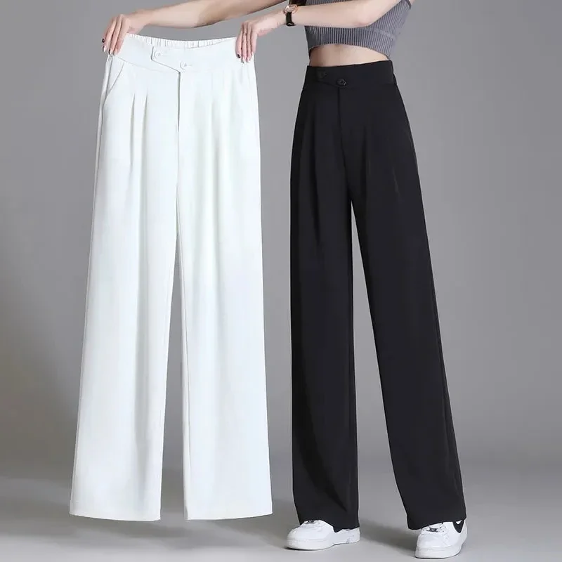 Korean Thin High Waist Wide Leg Pants Formal Straight Suit Spodnie Women Casual Trousers Spring Summer Baggy Office Pantalones
Korean Thin High Waist Wide Leg Pants Formal Straight Suit Spodnie Women Casual Trousers Spring Summer Baggy Office Pantalones