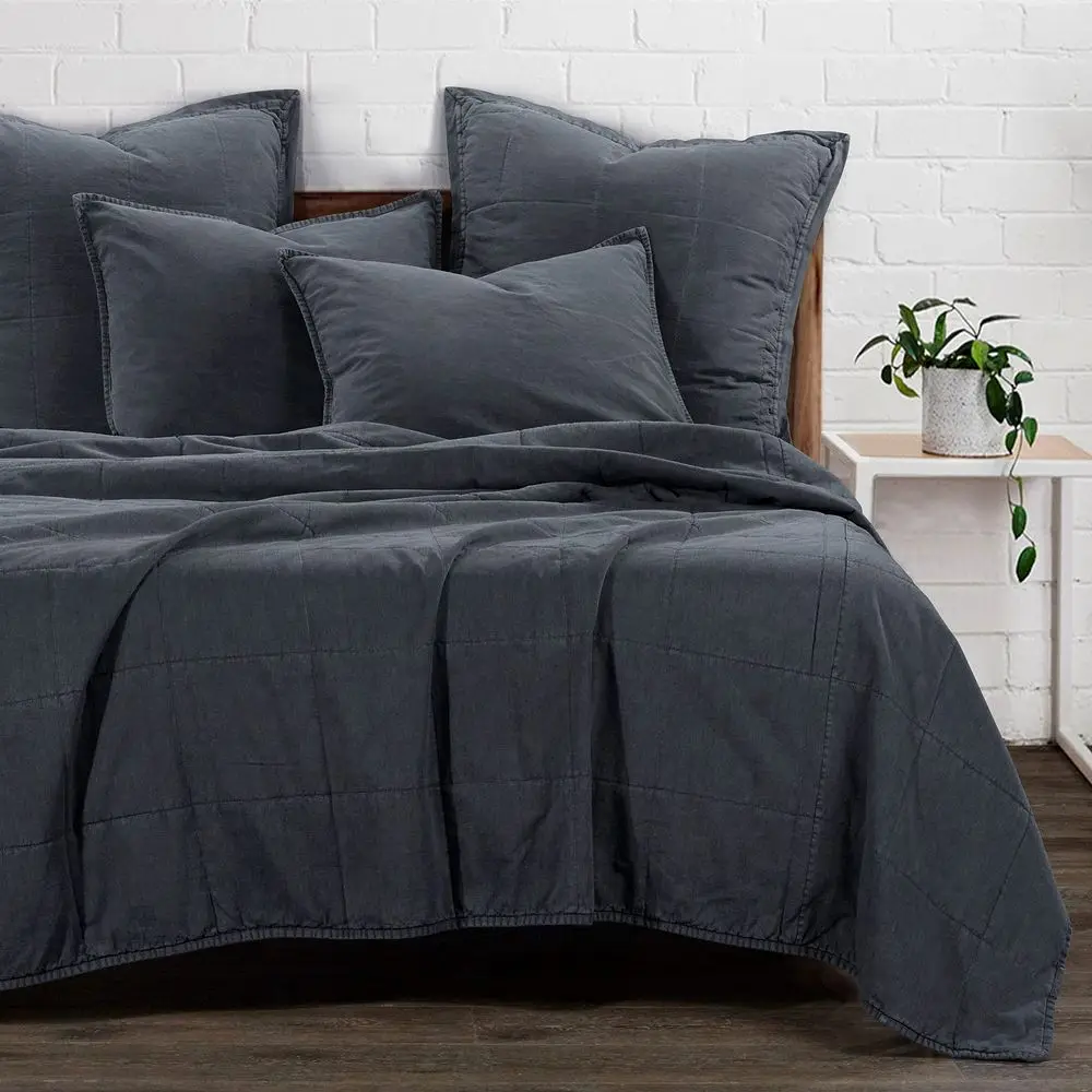 Accents Stonewashed Cotton Canvas 3 Piece Coverlet Set, King Size Charcoal Solid Color Soft Lightweight Cotton Bed Set, Box Sti
Accents Stonewashed Cotton Canvas 3 Piece Coverlet Set, King Size Charcoal Solid Color Soft Lightweight Cotton Bed Set, Box Sti