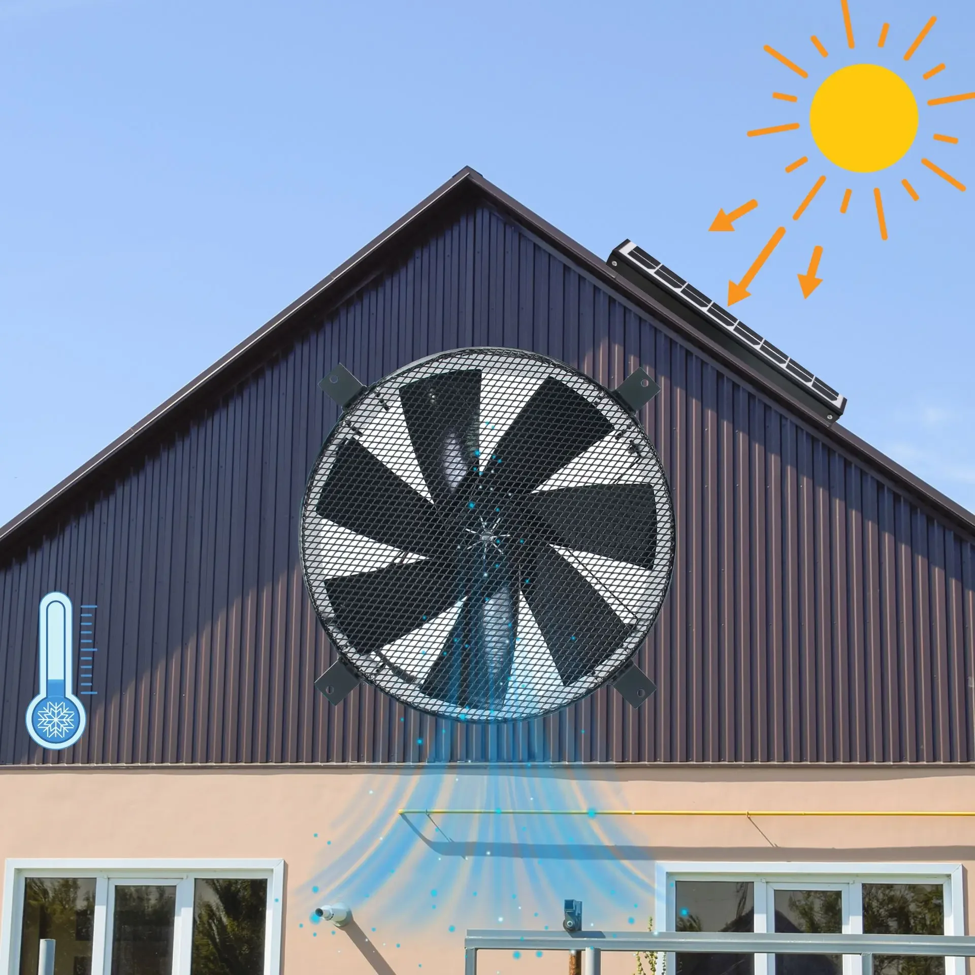 Solar Wall-Mounted Gable Ventilation and Exhaust Fan for Home Solar Powered Gable Wall Vent Fan for Efficient Home Cooling
Solar Wall-Mounted Gable Ventilation and Exhaust Fan for Home Solar Powered Gable Wall Vent Fan for Efficient Home Cooling