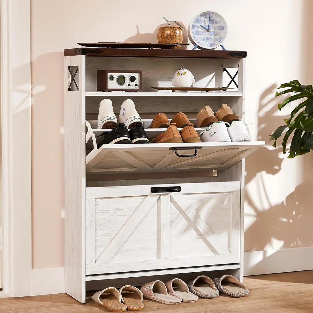 Freestanding shoe cabinet with 2 flip drawers. Narrow slim organizer rack for foyer, hallway. Suitable for entryway
Freestanding shoe cabinet with 2 flip drawers. Narrow slim organizer rack for foyer, hallway. Suitable for entryway