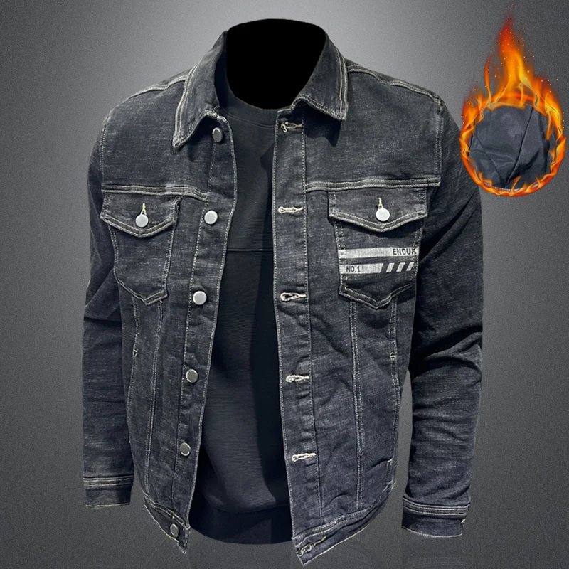 Men's Cotton Denim Jaet Thiened Warm Casual Sle Windproof Winter Coat Youth Faion Elastic Fit Stand Cut Long Sve
Men's Cotton Denim Jaet Thiened Warm Casual Sle Windproof Winter Coat Youth Faion Elastic Fit Stand Cut Long Sve
