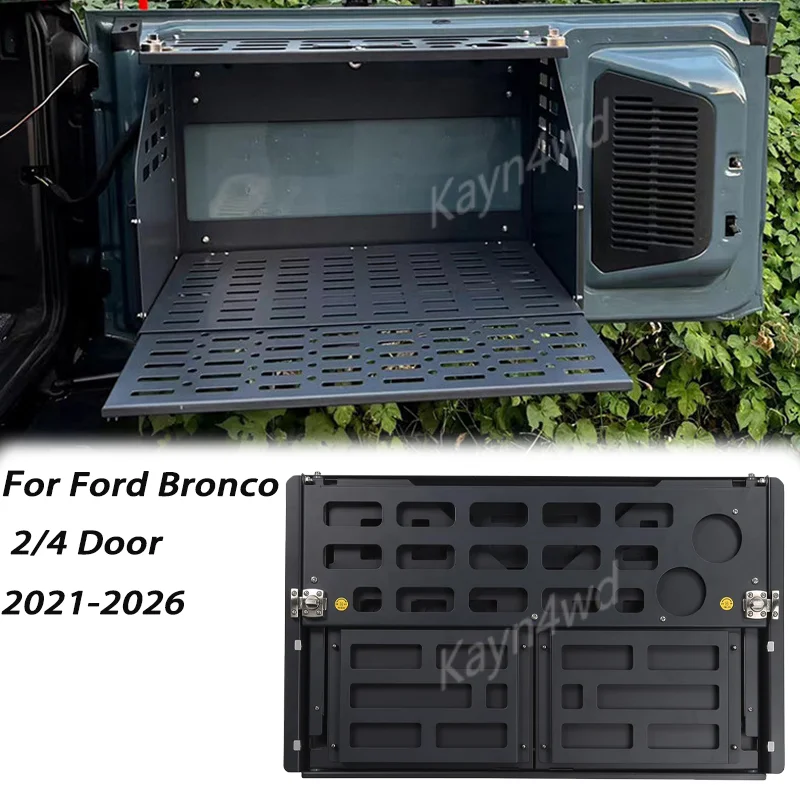 Тактическая складная задняя полка-столик из металла с двойным слоем и системой Molle для внедорожников 4x4, для Ford Bronco 2/4 двери 2021+
Тактическая складная задняя полка-столик из металла с двойным слоем и системой Molle для внедорожников 4x4, для Ford Bronco 2/4 двери 2021+