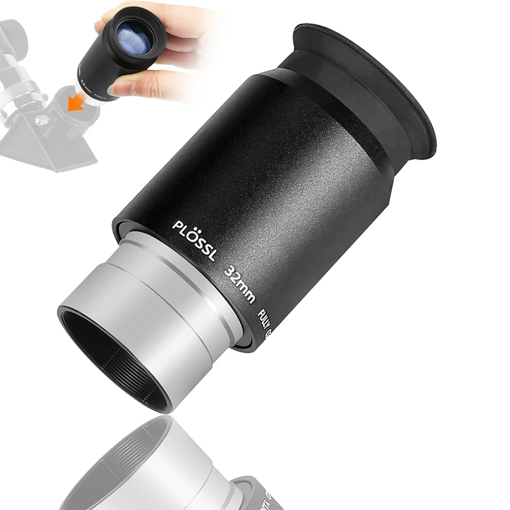 Telescope 1.25'' Super Plossl Eyepiece 32mm HD Lens 4-Element Plossl Design Threaded for Standard 1.25inch Astronomy Filters
Telescope 1.25'' Super Plossl Eyepiece 32mm HD Lens 4-Element Plossl Design Threaded for Standard 1.25inch Astronomy Filters
