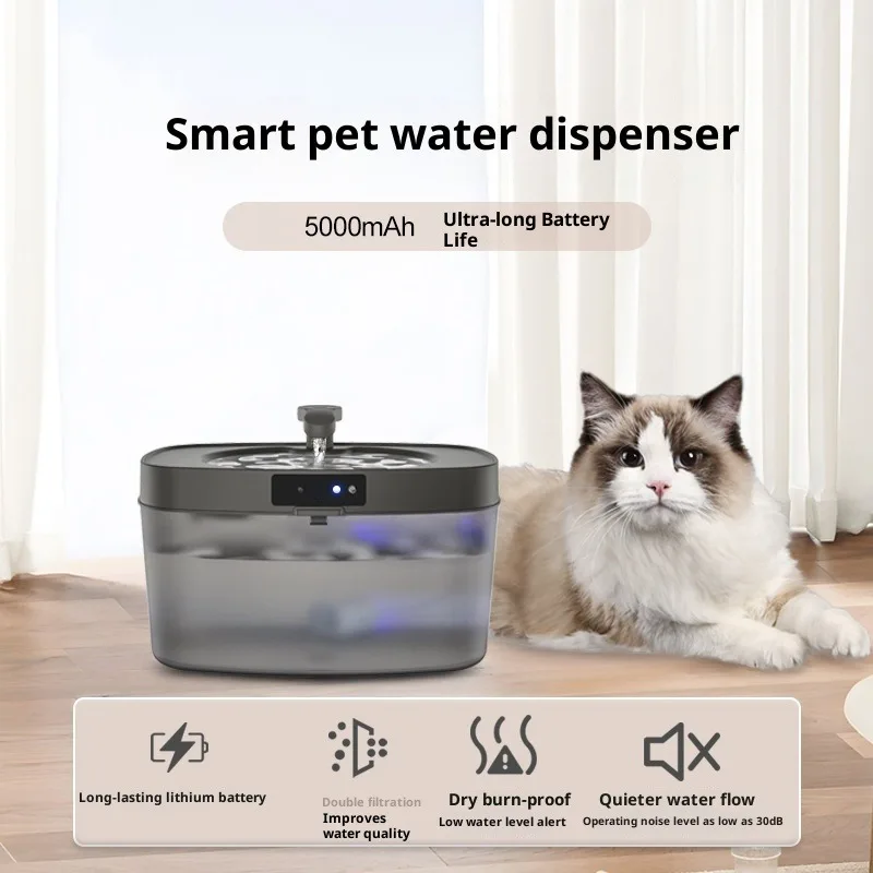 Умный фонтан для домашних животных с ультрадлинной батареей, 3 л, тихий фильтр, диспенсер для воды для кошек, большая емкость, автоматическая циркуляция
Умный фонтан для домашних животных с ультрадлинной батареей, 3 л, тихий фильтр, диспенсер для воды для кошек, большая емкость, автоматическая циркуляция