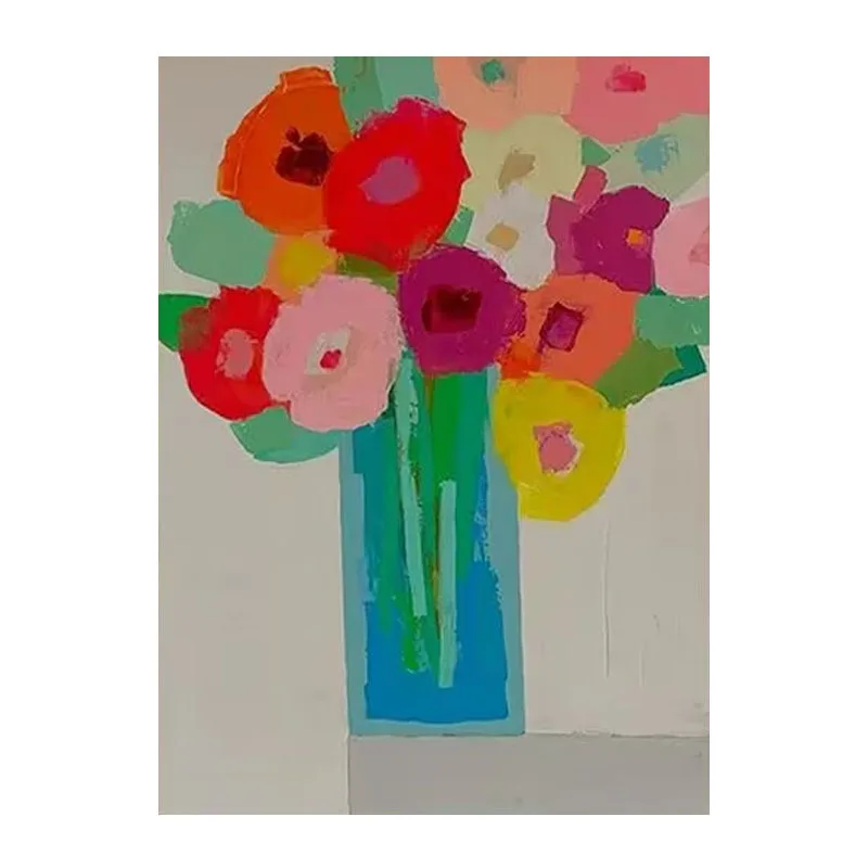 Pure hand-painted oil paintings, colorful flower dining room decorative paintings, abstract living room background wall
Pure hand-painted oil paintings, colorful flower dining room decorative paintings, abstract living room background wall