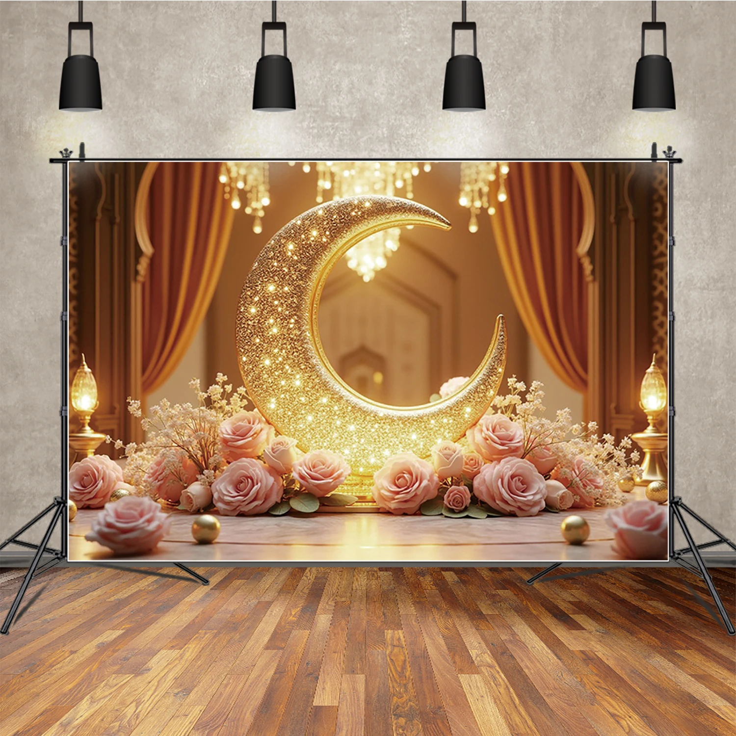 MOON.QG Eid Al-Fitr Ramadan Festival Background Photography Gold Moon Rose Curtain islam Backdrop Banner Studio Photo
MOON.QG Eid Al-Fitr Ramadan Festival Background Photography Gold Moon Rose Curtain islam Backdrop Banner Studio Photo