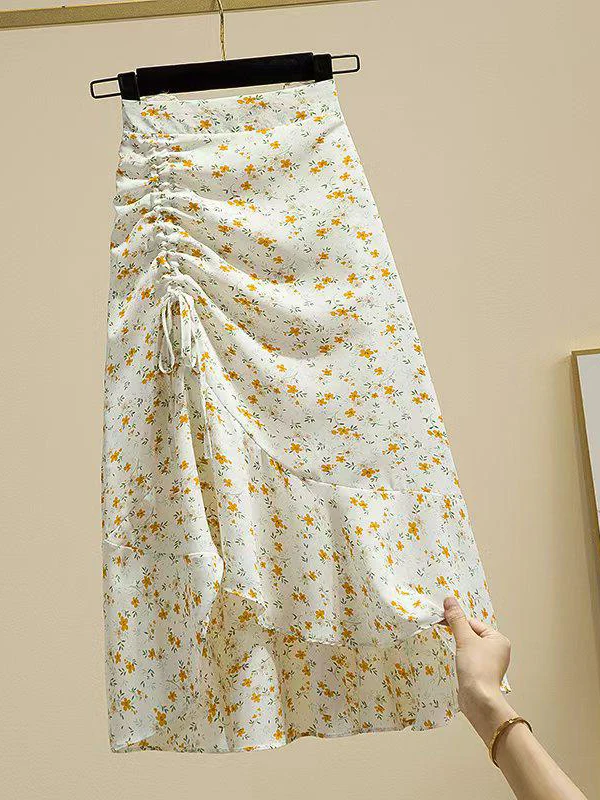 Floral Embellished High Waist Midi Skirt for Women Summer 2026 Korean Style A-Line Fish Tail Half-length Chiffon Skirt
Floral Embellished High Waist Midi Skirt for Women Summer 2026 Korean Style A-Line Fish Tail Half-length Chiffon Skirt