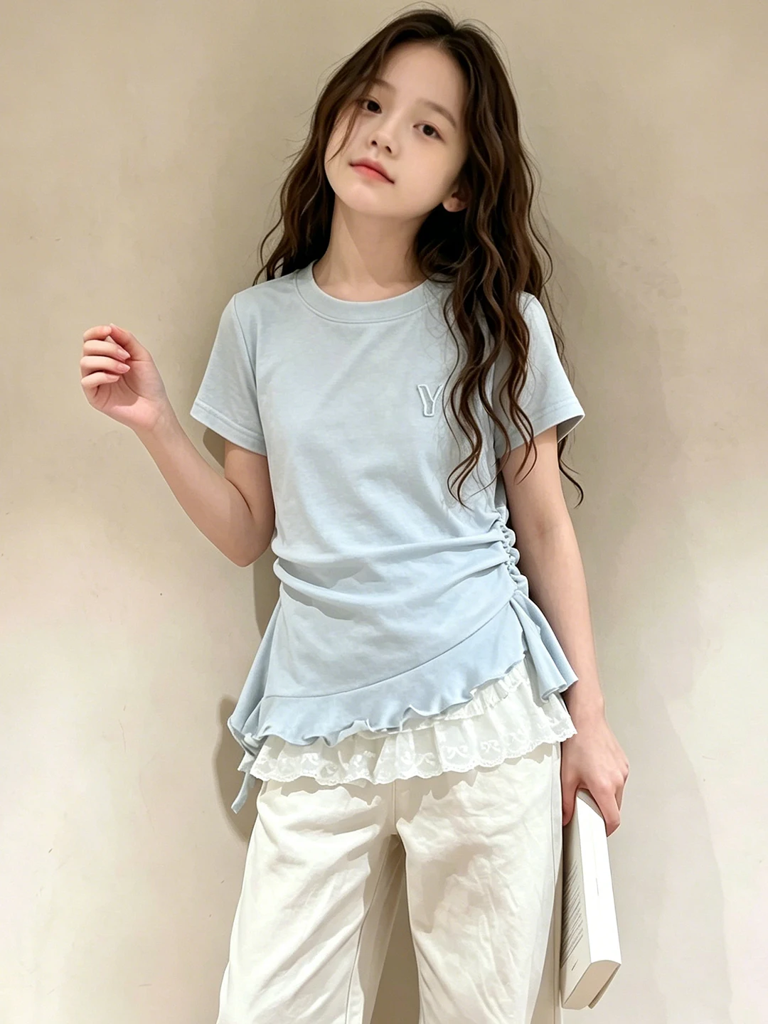Girls Short Sleeve T-Shirt round Neck Summer Clothes Korean Style Unique Design Children's Fashion Top for Ages 3-14
Girls Short Sleeve T-Shirt round Neck Summer Clothes Korean Style Unique Design Children's Fashion Top for Ages 3-14