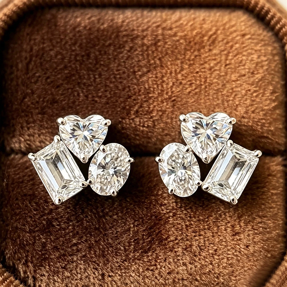 Certified 6cttw Moissanite Stud Earrings for Women Emerald/Heart/Oval Cut Lab Diamond 925 Sterling Silver Wedding Jewelry Gifts
Certified 6cttw Moissanite Stud Earrings for Women Emerald/Heart/Oval Cut Lab Diamond 925 Sterling Silver Wedding Jewelry Gifts