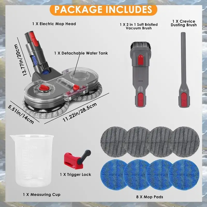 Насадка для швабры для Dyson V7/V8/V10/V11/V15, электрическая швабра для пола с резервуаром для воды, запасные части для швабры
Насадка для швабры для Dyson V7/V8/V10/V11/V15, электрическая швабра для пола с резервуаром для воды, запасные части для швабры