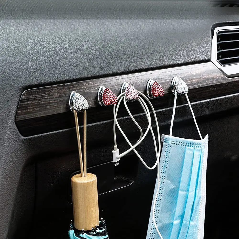 Heart-shaped Car Hooks Crystal Rhinestone Car Mounted Hooks for Groceries Bag Home Wall Decorations Door Hanging Interior Decor
Heart-shaped Car Hooks Crystal Rhinestone Car Mounted Hooks for Groceries Bag Home Wall Decorations Door Hanging Interior Decor