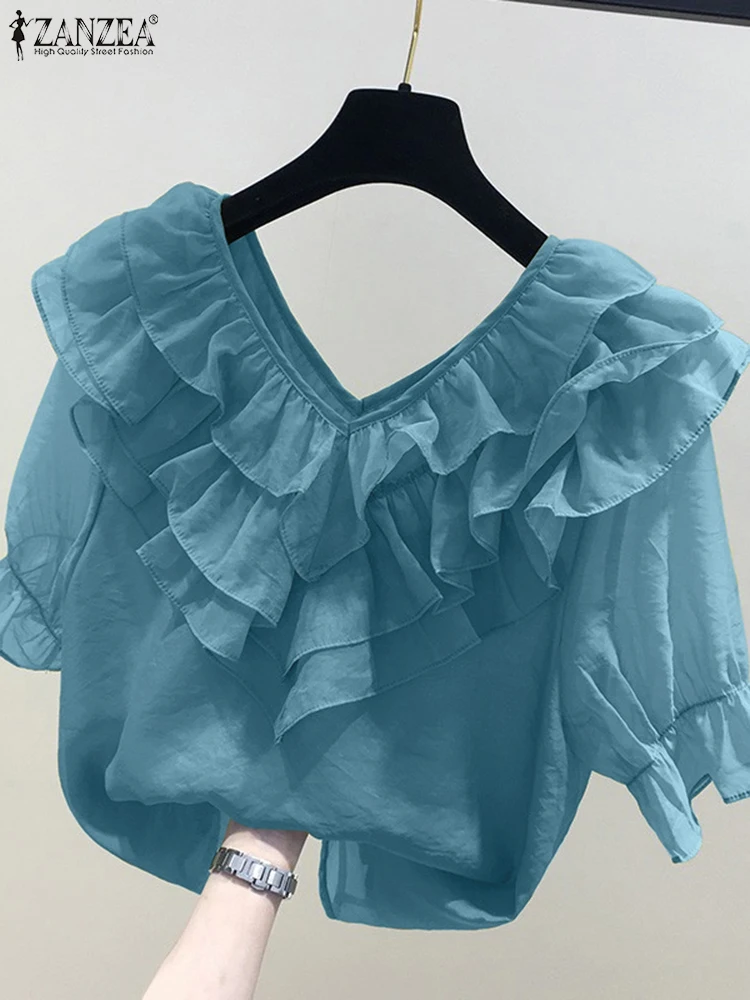 ZANZEA винтажная сорочка с рукавами 3/4, v-образным вырезом, женская однотонная блузка с рюшами, 2024, летние офисные шифоновые рубашки, повседневные свободные топы с вышивкой
ZANZEA винтажная сорочка с рукавами 3/4, v-образным вырезом, женская однотонная блузка с рюшами, 2024, летние офисные шифоновые рубашки, повседневные свободные топы с вышивкой