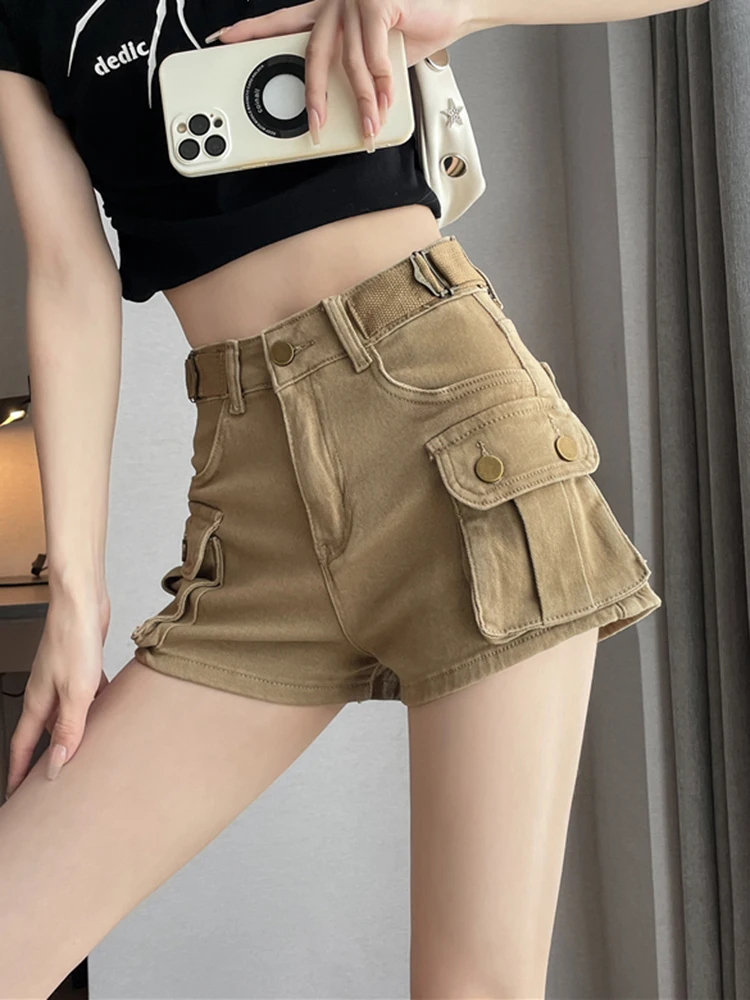 Тонкие джинсовые шорты-карго в стиле ретро, женские уличные винтажные шорты с высокой талией, американские повседневные женские джинсовые шорты с карманами Y2k
Тонкие джинсовые шорты-карго в стиле ретро, женские уличные винтажные шорты с высокой талией, американские повседневные женские джинсовые шорты с карманами Y2k