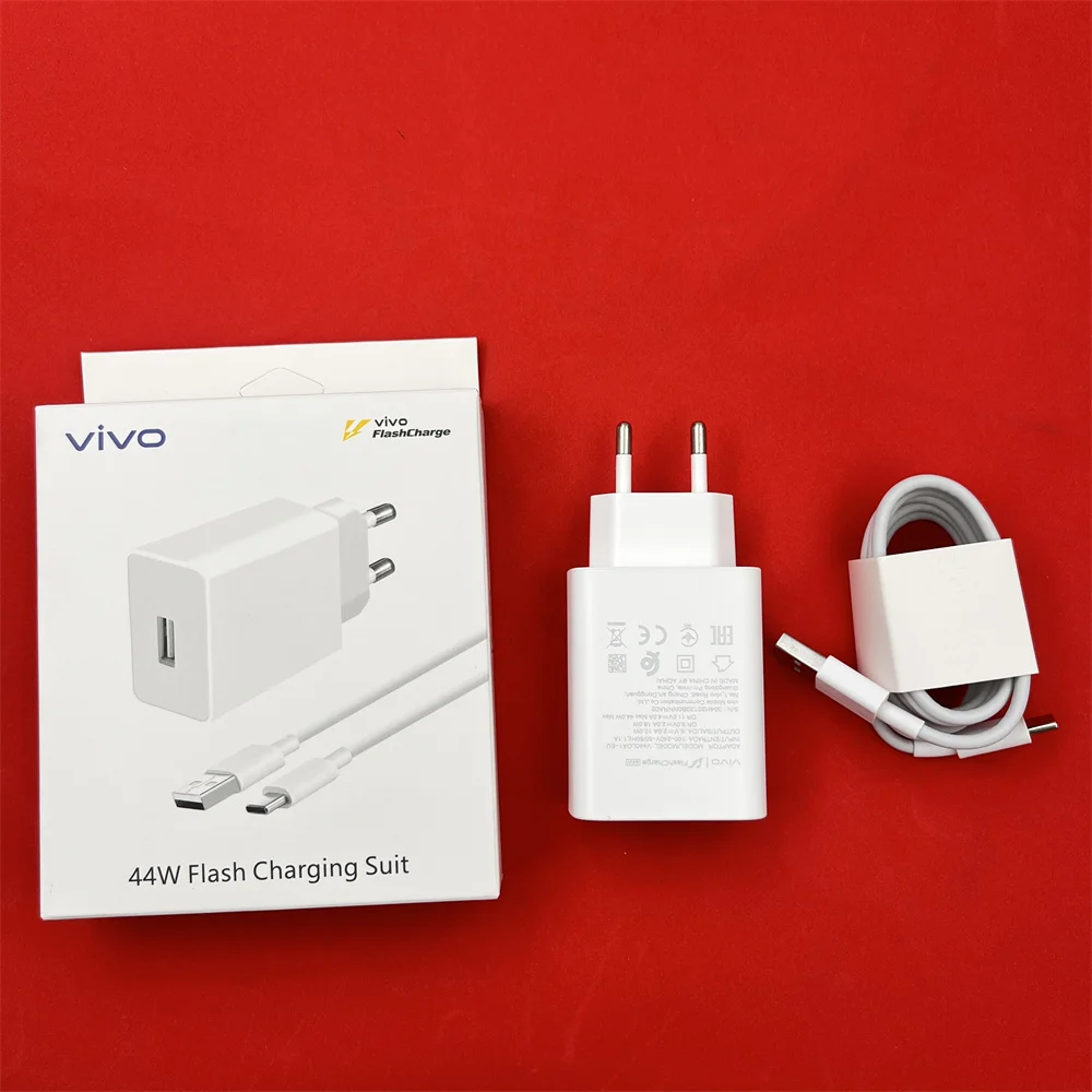 Оригинальный комплект быстрого зарядного устройства Vivo 44W FlashCharge с EU-разъемом, адаптер USB A на Type C с кабелем для Vivo X90 X80 X70 S19 S18
Оригинальный комплект быстрого зарядного устройства Vivo 44W FlashCharge с EU-разъемом, адаптер USB A на Type C с кабелем для Vivo X90 X80 X70 S19 S18