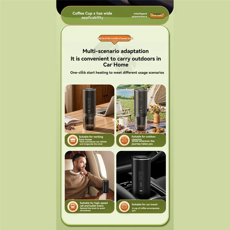 -A02R Portable Espresso Maker Wireless Electric Coffee Maker For Camping Office Hiking RV
-A02R Portable Espresso Maker Wireless Electric Coffee Maker For Camping Office Hiking RV