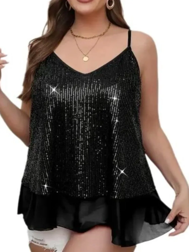 Bling Sequined Tanks Top 2025 Summer Women Sexy Work Mesh Sleeveless Tops Sequined Tanks Femme Gold Tops Streetwear New Clothing
Bling Sequined Tanks Top 2025 Summer Women Sexy Work Mesh Sleeveless Tops Sequined Tanks Femme Gold Tops Streetwear New Clothing