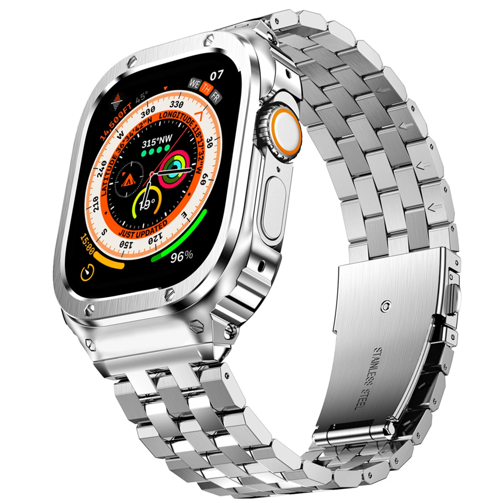 Ремешок из нержавеющей стали + фотоэлемент для браслета Apple Watch Band 49 мм 45 мм 44 мм (не watch), бампер для браслета iwatch Series 4 5 SE 6 7 8 Ultra
Ремешок из нержавеющей стали + фотоэлемент для браслета Apple Watch Band 49 мм 45 мм 44 мм (не watch), бампер для браслета iwatch Series 4 5 SE 6 7 8 Ultra