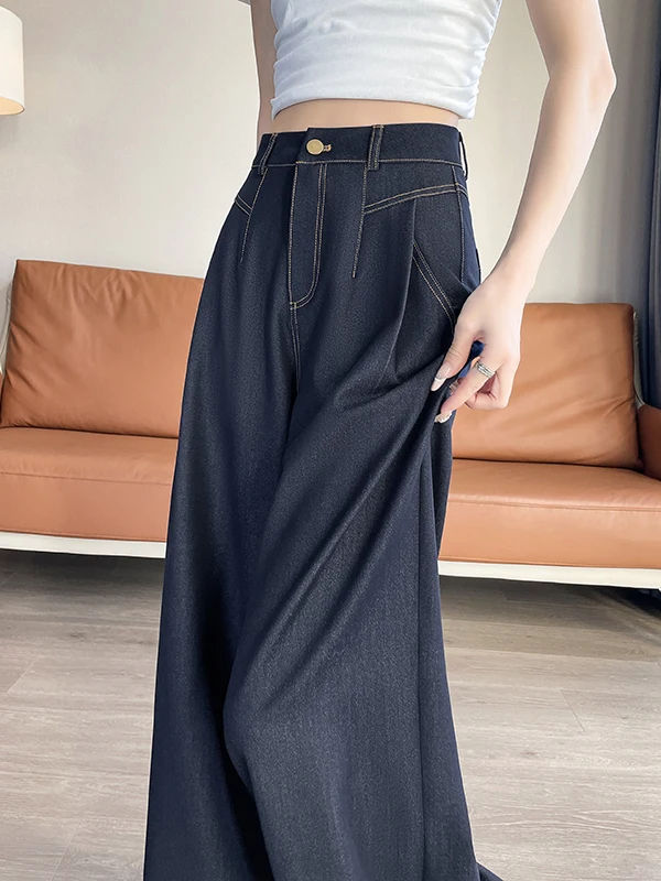 Deep Blue High Waist Wide Leg Jeans Women's Summer 2026 New Style Loose Straight Cut Trousers Drapey Slimming Effect
Deep Blue High Waist Wide Leg Jeans Women's Summer 2026 New Style Loose Straight Cut Trousers Drapey Slimming Effect
