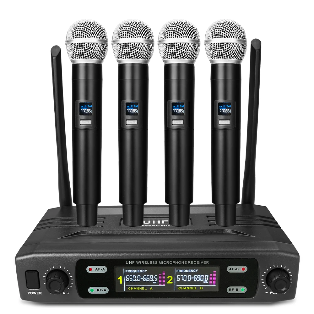 Wireless Karaoke Microphone Professional UHF Cordless Dynamic Mic with Rechargeable Receiver for Voice Amplifier PA System Party
Wireless Karaoke Microphone Professional UHF Cordless Dynamic Mic with Rechargeable Receiver for Voice Amplifier PA System Party