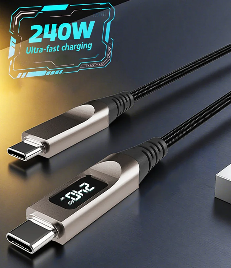 240 Вт цинковый сплав цифровой кабель для быстрой зарядки данных Type-C зарядный кабель 100 Вт плетеный подходит для Huawei Apple Android
240 Вт цинковый сплав цифровой кабель для быстрой зарядки данных Type-C зарядный кабель 100 Вт плетеный подходит для Huawei Apple Android