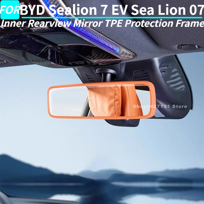 Car Inner Rearview Mirror TPE Protection Frame for BYD Sealion 7 EV Sea Lion 07 Interior Accessories 2024 2025 2026 
Car Inner Rearview Mirror TPE Protection Frame for BYD Sealion 7 EV Sea Lion 07 Interior Accessories 2024 2025 2026