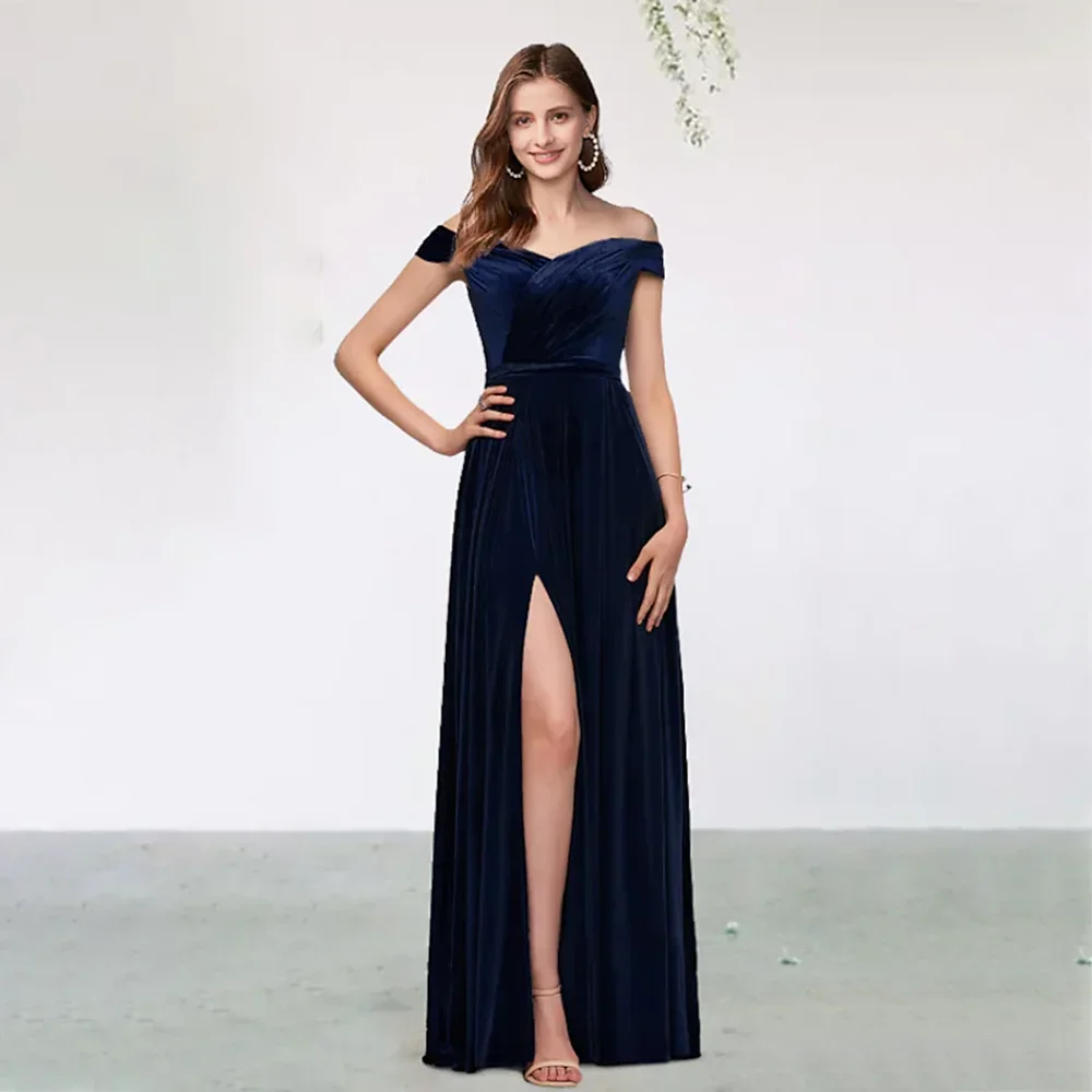 Customized Elegant A-Line Velvet Bridesmaid Dress Off Shoulder Sleeveless Elegant Chiffon Wedding Party Gowns Floor Length S
Customized Elegant A-Line Velvet Bridesmaid Dress Off Shoulder Sleeveless Elegant Chiffon Wedding Party Gowns Floor Length S