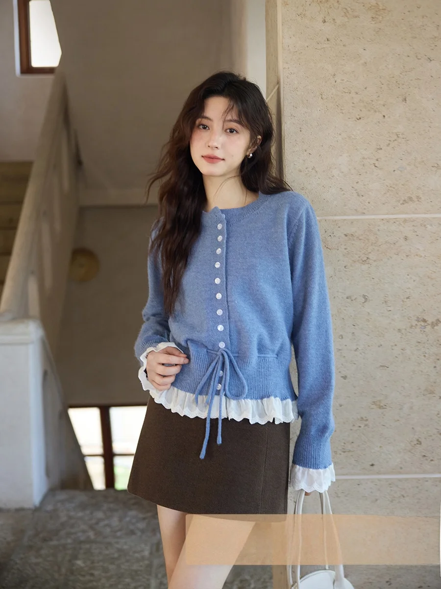 Korean Sle Loose Lace Splice Sweater Autumn Winter High Quali Lazy Feelings Design Sense Button up Cardigan Long Sve
Korean Sle Loose Lace Splice Sweater Autumn Winter High Quali Lazy Feelings Design Sense Button up Cardigan Long Sve