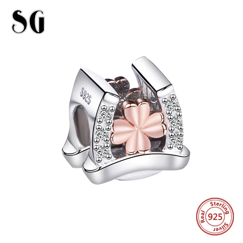 Sg 100% 925 Sterling Silver Fashion Horseshoe Cz Clover Beads Charms Fit Original Europe Bracelets Jewelry Making Gifts for Mom
Sg 100% 925 Sterling Silver Fashion Horseshoe Cz Clover Beads Charms Fit Original Europe Bracelets Jewelry Making Gifts for Mom