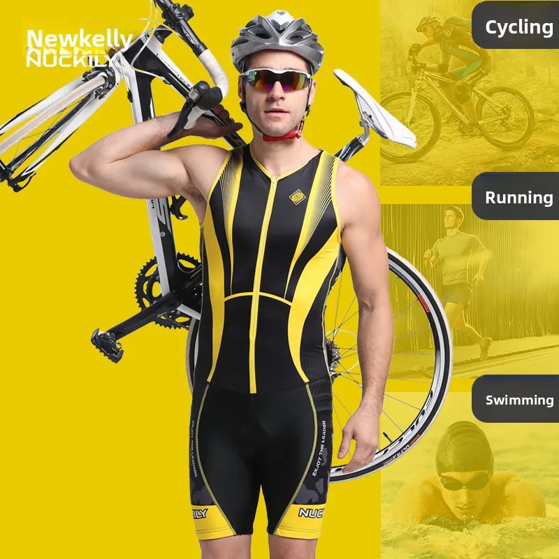 NUCKILY Triathlon Suit Sleeveless Padded Quick-Dry Breathable Compression One Piece Trisuit for Men Women Swimming Cycling Runni
NUCKILY Triathlon Suit Sleeveless Padded Quick-Dry Breathable Compression One Piece Trisuit for Men Women Swimming Cycling Runni