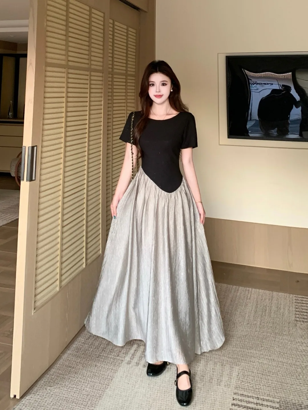 plus Size Women's Hepburn Style Short Sleeve Dress Color Block High Waist Long Dress Summer New Fashion Korean Version Slim Fit
plus Size Women's Hepburn Style Short Sleeve Dress Color Block High Waist Long Dress Summer New Fashion Korean Version Slim Fit