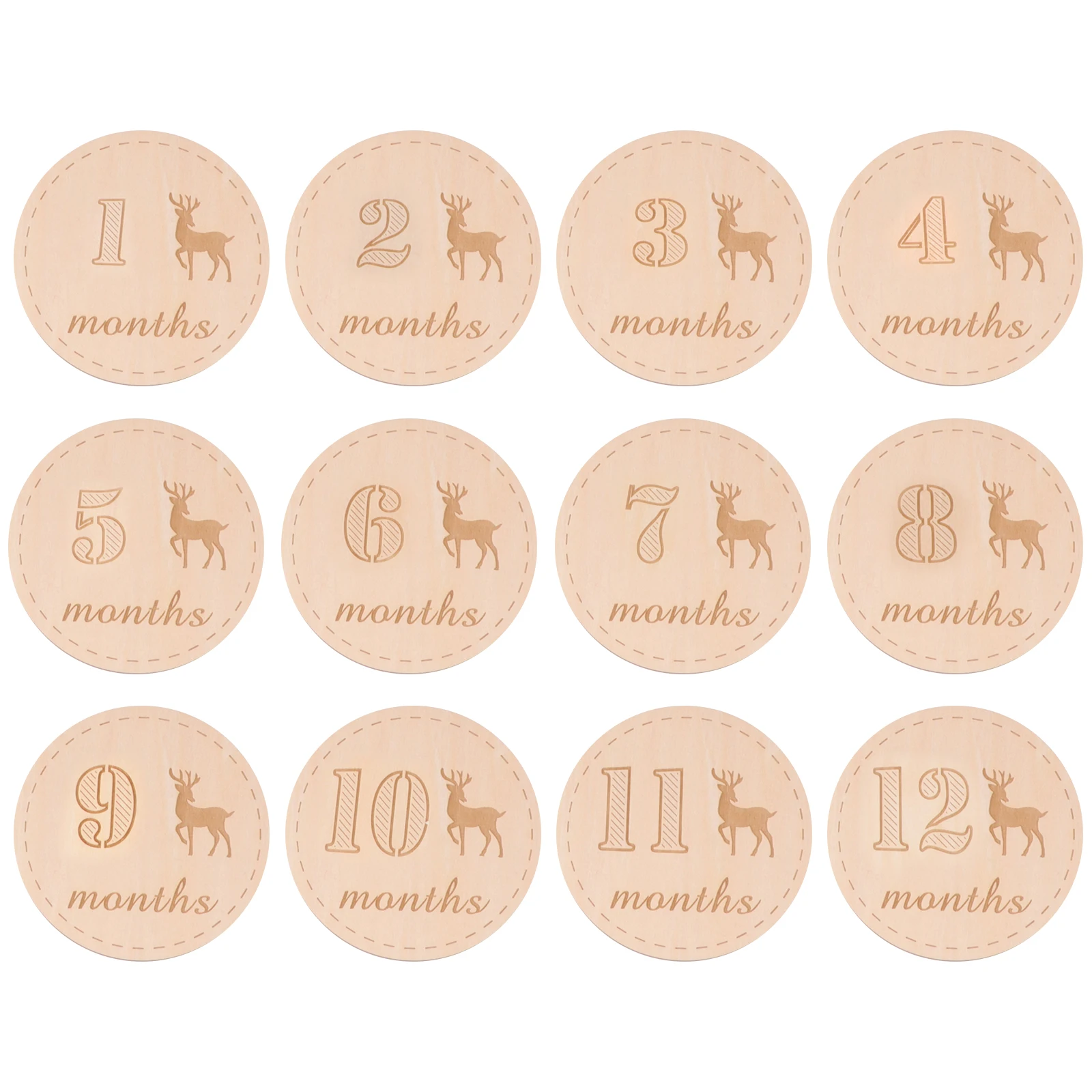 12 Pcs/Set Wooden Baby Month Card Birthday Milestone Cards Gift Monthly Newborn Signage 
12 Pcs/Set Wooden Baby Month Card Birthday Milestone Cards Gift Monthly Newborn Signage